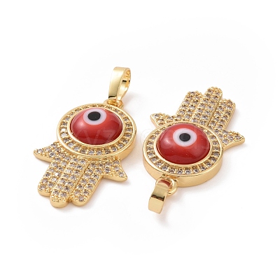 Brass Micro Pave Cubic Zirconia Pendants ZIRC-F136-03G-1