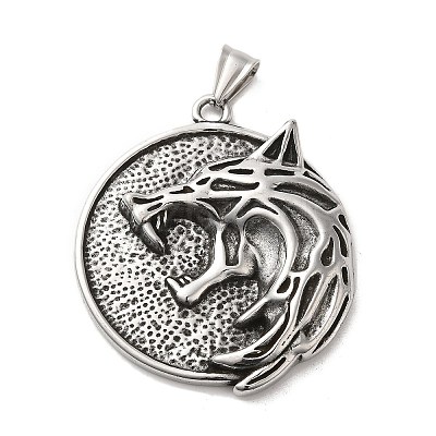 304 Stainless Steel Big Pendants STAS-D091-05AS-1