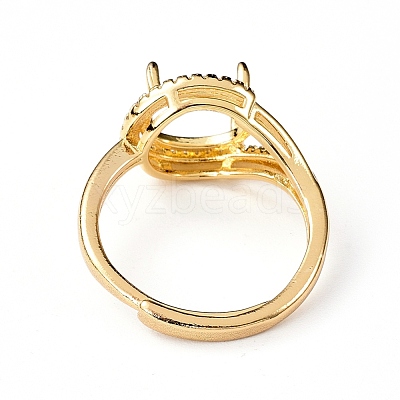 Adjustable Brass Solitaire Ring Settings KK-L193-02G-1