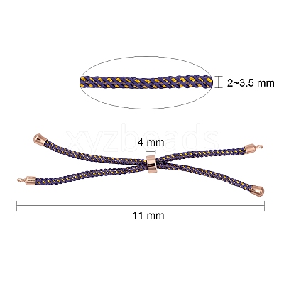 Adjustable Nylon Cord Slider Bracelet Making MAK-F026-A-RG-1