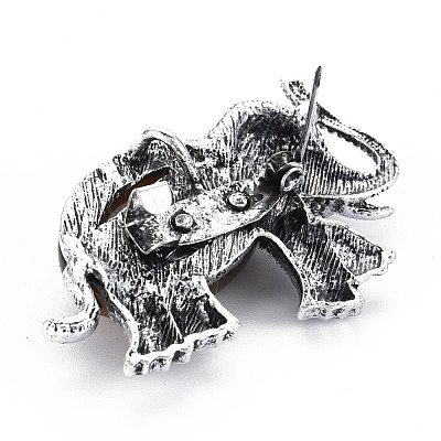 Elephant Alloy Brooch PALLOY-N166-001-B01-RS-1