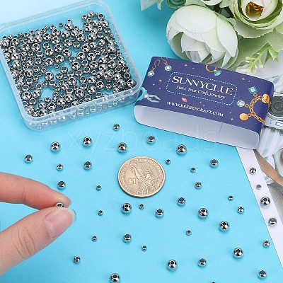 320Pcs 4 Styles 304 Stainless Steel Spacer Beads STAS-SC0006-88-1