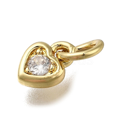 Brass Micro Pave Clear Cubic Zirconia Pendants X-ZIRC-I070-022G-1