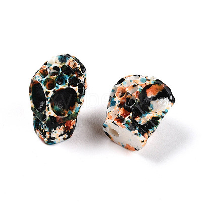 Spray Painted Resin Beads Strands RESI-N041-01D-1