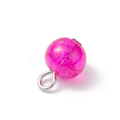 10Pcs Spray Painted Crackle Glass Charms PALLOY-JF03253-01-1