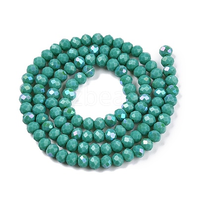 Electroplate Opaque Solid Color Glass Beads Strands EGLA-A044-P4mm-L31-1