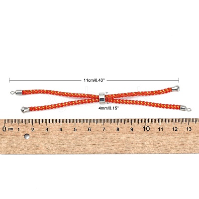 Adjustable Nylon Cord Slider Bracelet Making MAK-F026-A-P-1