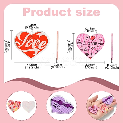 14Pcs 7 Styles Valentine's Day Transparent Acrylic Pendants OACR-FS0001-98-1
