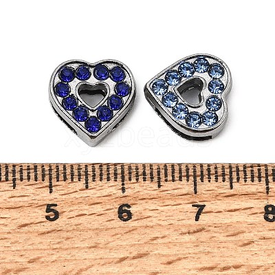 Alloy with Rhinestone Slide Charms RB-NH0002-06P-1