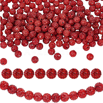 200Pcs Pave Disco Ball Beads RB-PA0001-11B-1
