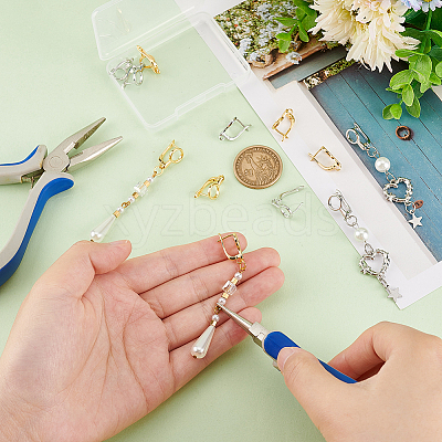 12Pcs 2 Colors Brass Hoop Earring Findings KK-BC0010-99-1