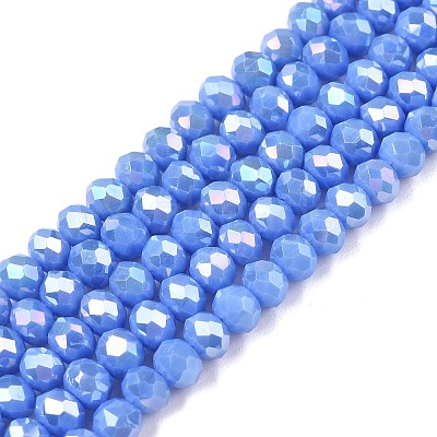 Electroplate Glass Beads Strands EGLA-A044-P4mm-B17-1
