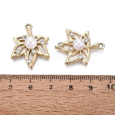 Alloy with ABS Imitation Pearl & Crystal Rhinestone & Acrylic Pendants PALLOY-Q466-04G-01-1
