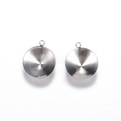 Tarnish Resistant 201 Stainless Steel Pendant Rhinestone Settings STAS-N0014-04P-1