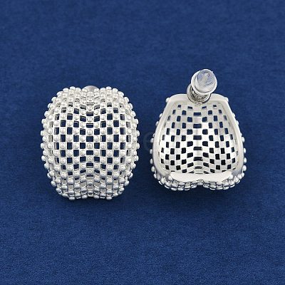 Hollow Camber Brass Stud Earrings EJEW-Q391-21S-02-1