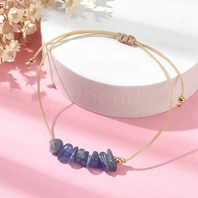 Natural Kyanite Chips Braided Bead Bracelets BJEW-JB09851-09-1
