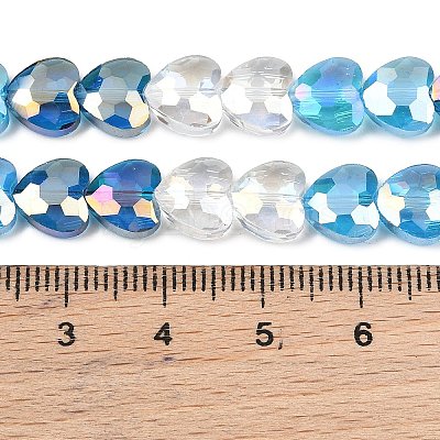 Electroplate Transparent Glass Beads Strands GL-CBADAFE-01E-1