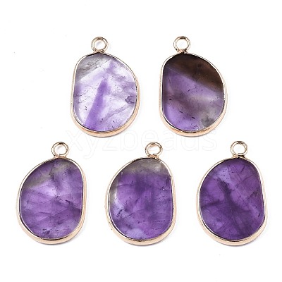 Natural Amethyst Pendants G-S359-317C-1