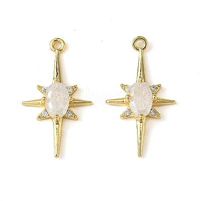 Brass Micro Pave Cubic Zirconia Pendants X-KK-M277-08G-04-1