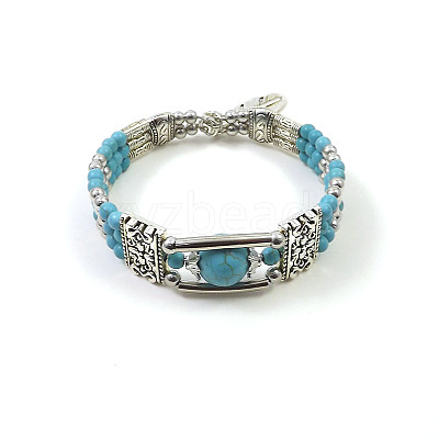 Synthetic Turquoise Beaded Bangles for Women WG1DBAC-01-1