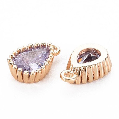 Brass Inlaid Cubic Zirconia Charms KK-S356-771G-1