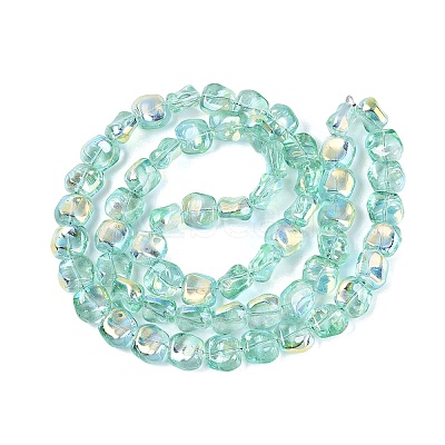 Electroplate Transparent Glass Beads Strands EGLA-N057-02A-02-1