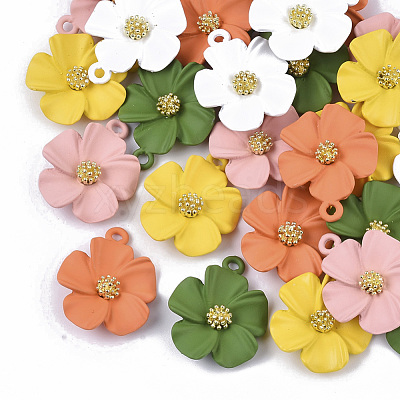Spray Painted Alloy Pendants X-PALLOY-N0147-03-1