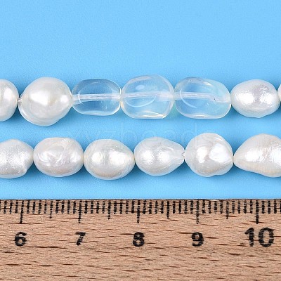Opalite Nuggets & Cultured Freshwater Pearl Beads Strands PEAR-N023-01A-18-1
