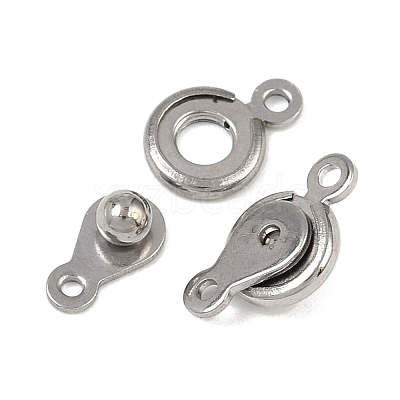 304 Stainless Steel Snap Clasps STAS-K311-03P-1