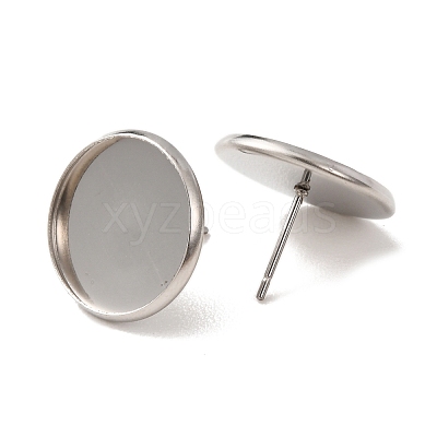 201 Stainless Steel Stud Earring Settings SA-CBAB174-01P-C-1
