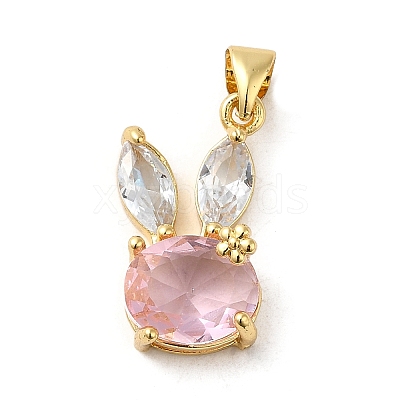 Rack Plating Brass Micro Pave Cubic Zirconia Pendants KK-P241-20G-02-1