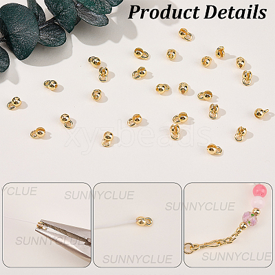 30Pcs Brass Bead Tips KK-SC0007-76-1
