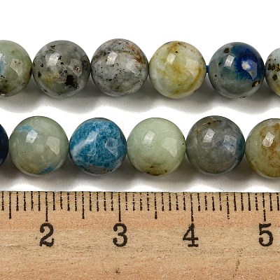 Natural Blue Azurite in Calcite Beads Strands G-NH0003-F01-02-1