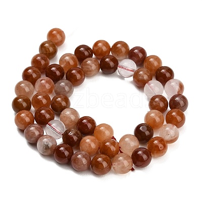 Natural Red Hematoid Quartz Beads Strands G-G475-A01-8mm-1