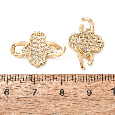 Brass Micro Pave Cubic Zirconia Connector Charms LS-CU-CJC6430-01G-1