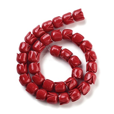 Synthetic Coral Flower Rose Beads Strands CORA-U001-01B-03-1