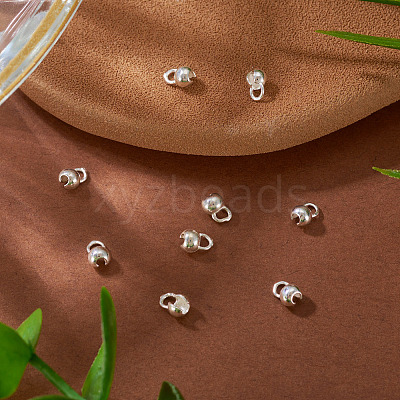 10Pcs 925 Sterling Silver Bead Tips Knot Covers STER-TA0001-50-1