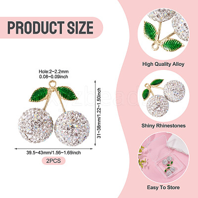 2Pcs Alloy Cherry Charms FIND-TA0009-30E-1