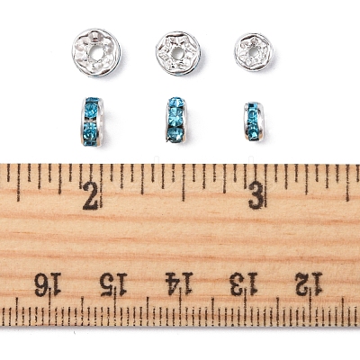 60Pcs 3 Style Brass Rhinestone Spacer Beads RB-FS0001-04-1