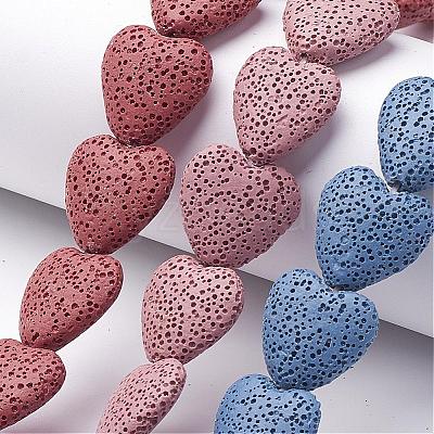 Dyed Natural Lava Rock Bead Strands G917-1