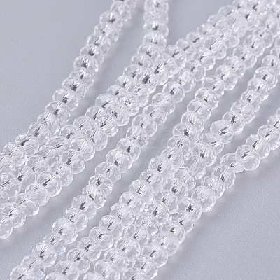 Transparent Glass Beads Strands X-GLAA-R135-2mm-10-1