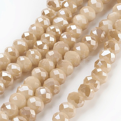 Electroplate Glass Beads Strands X-GLAA-K027-FR-B03-1