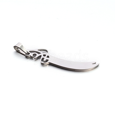 Tarnish Resistant 304 Stainless Steel Large Sword Pendants STAS-E090-13P-B-1