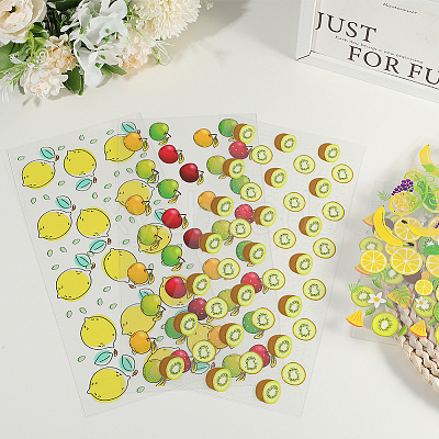 8Pcs 8 Styles PVC Plastic Waterproof Decorative Sticker Labels DIY-SP0004-93C-1