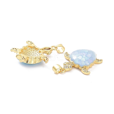 Real 18K Gold Plated Brass Micro Pave Clear Cubic Zirconia Pendants X-KK-D004-05G-C-1