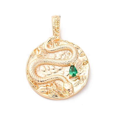 Brass Glass Pendants KK-D360-18G-1