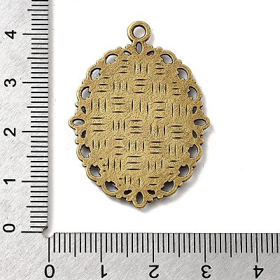 Oval Antique Bronze Color Zinc Alloy Pendant Settings for Cabochon & Rhinestone X-PALLOY-A15257-AB-LF-1