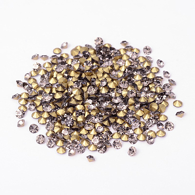 Back Plated Grade A Diamond Glass Pointed Rhinestone LS-RGLA-SS12-003-1