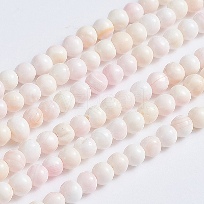 Natural Pink Shell Beads Strands LS-SSHEL-L016-18C-1
