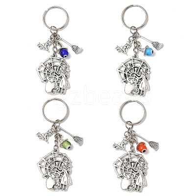 Alloy Lampwork Pendant Keychains KEYC-JKC01276-1